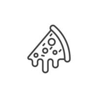 el signo vectorial del símbolo de la pizza está aislado en un fondo blanco. color de icono de pizza editable. vector