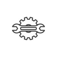 Vector sign of The wrench symbol is isolated on a white background. wrench icon color editable.