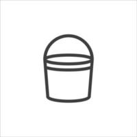 Vector sign of The Bucket symbol is isolated on a white background. Bucket icon color editable.