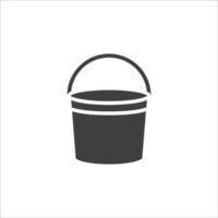 Vector sign of The Bucket symbol is isolated on a white background. Bucket icon color editable.