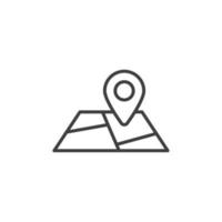 el signo vectorial del símbolo del pin del mapa está aislado en un fondo blanco. color del icono del pin del mapa editable. vector