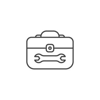 Vector sign of The toolbox symbol is isolated on a white background. toolbox icon color editable.