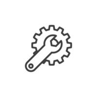 Vector sign of The wrench symbol is isolated on a white background. wrench icon color editable.