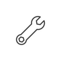 Vector sign of The wrench symbol is isolated on a white background. wrench icon color editable.