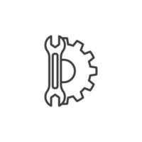 Vector sign of The wrench symbol is isolated on a white background. wrench icon color editable.