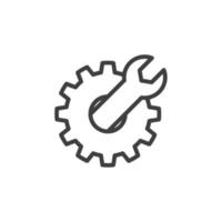 Vector sign of The wrench symbol is isolated on a white background. wrench icon color editable.