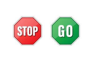 Stop and go sign icon vector design