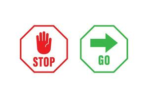Stop and go sign icon vector design
