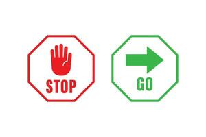 Stop and go sign icon vector design