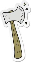 sticker of a cartoon axe vector