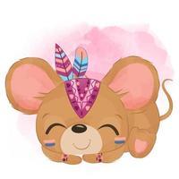 Tribal Series Cute Little Mouse vector