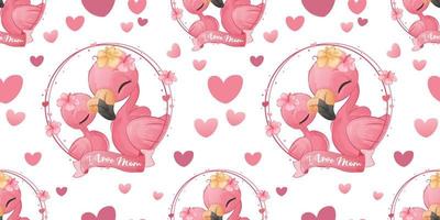 Summer Flamingo Seamless Pattern vector