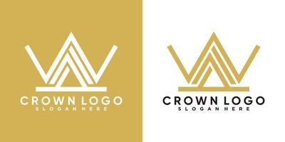 plantilla de diseño de logotipo de corona con concepto creativo vector