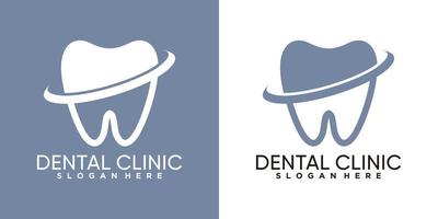 diseño de logotipo de clínica dental con estilo de arte lineal vector