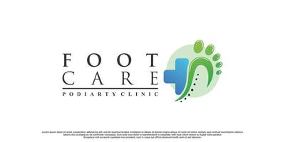 Foot care logo design with creative concept Premium Vector