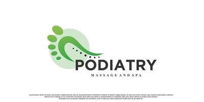 diseño de logotipo de podología para masajes y spa con vector premium de concepto creativo