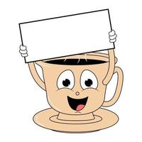 lindo gráfico de dibujos animados de taza de café vector