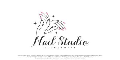 Nail polish or nail studio logo design for beauty salon with unique concept Premium Vector