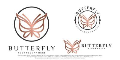 conjunto de diseño de logotipo de mariposa con vector premium de concepto único