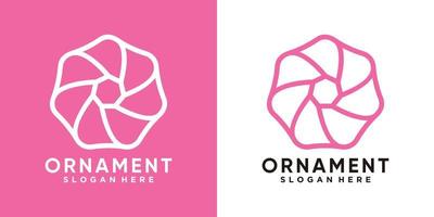 Creative ornament logo design with simple concept vector