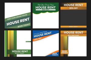 home rent social media template web banner vector