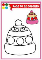 coloring book for kids. winter hat