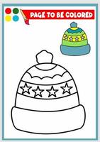 libro para colorear para niños. sombrero de invierno vector