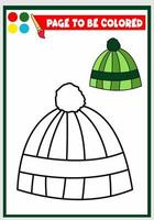 coloring book for kids. winter hat vector