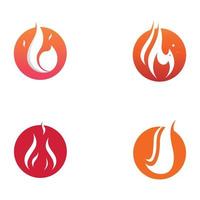 logotipo de fuego o llama, logotipo de bola de fuego y brasas. utilizando un concepto de diseño de plantilla de ilustración vectorial. vector