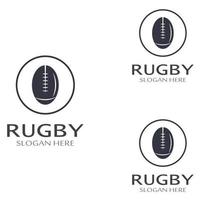 Rugby Ball American Football Icon Vector Logo Template