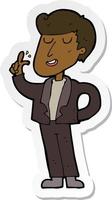 sticker of a cartoon cool guy snapping fingers vector