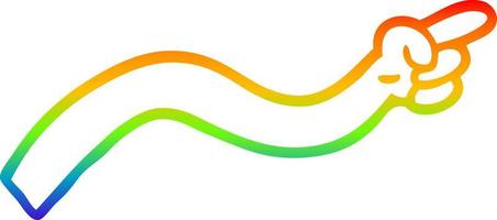 rainbow gradient line drawing cartoon pointing arm vector