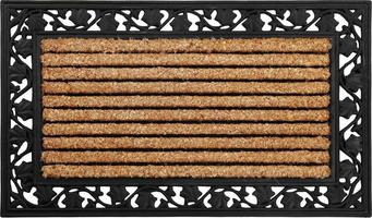 Modern peach color doormat with Beautiful abstract border photo