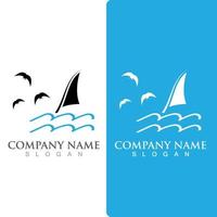 Wave beach logo ocean vector template