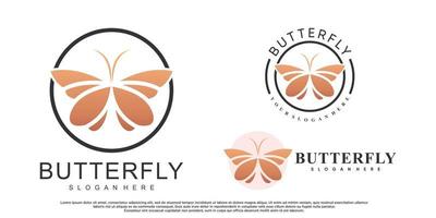 Set of butterfly logo design with unique concept Premium Vector