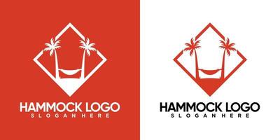 diseño de logotipo de hamaca con estilo y concepto creativo vector