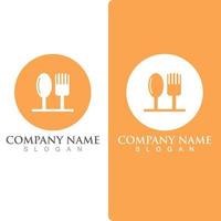 Spoon and fork logo and symbol vector