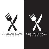 Spoon and fork logo and symbol vector