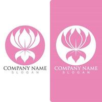 lotus flowers design logo Template icon vector