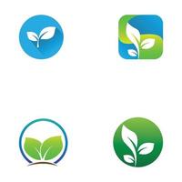 Green leaf logo. Vector design of gardens, plants and nature.