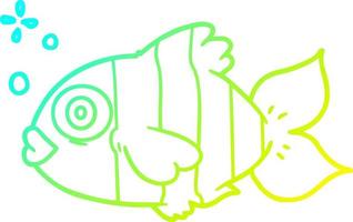 cold gradient line drawing cartoon exotic fish vector