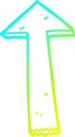cold gradient line drawing cartoon pointing arrow vector