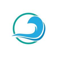 Water wave logo and Sea wave logo or beach water waves, with vector design concept.