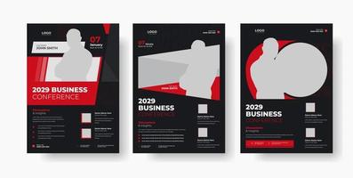Business conference flyer template design vector