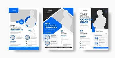 Business conference flyer template design vector