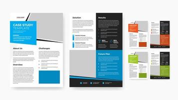 Professional business case study flyer template design vector