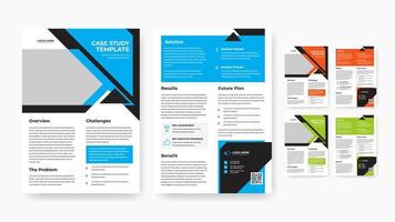 Professional business case study flyer template design vector