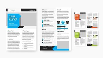 Professional business case study flyer template design vector