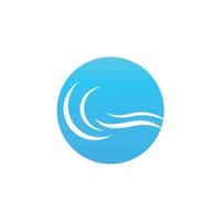 logotipo de onda de agua y logotipo de onda de mar u ondas de agua de playa, con concepto de diseño vectorial. vector