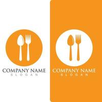 Spoon and fork logo and symbol vector